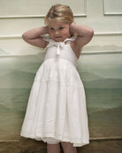 Vestido de tirantes largo con capita y volantes Cosmosophie