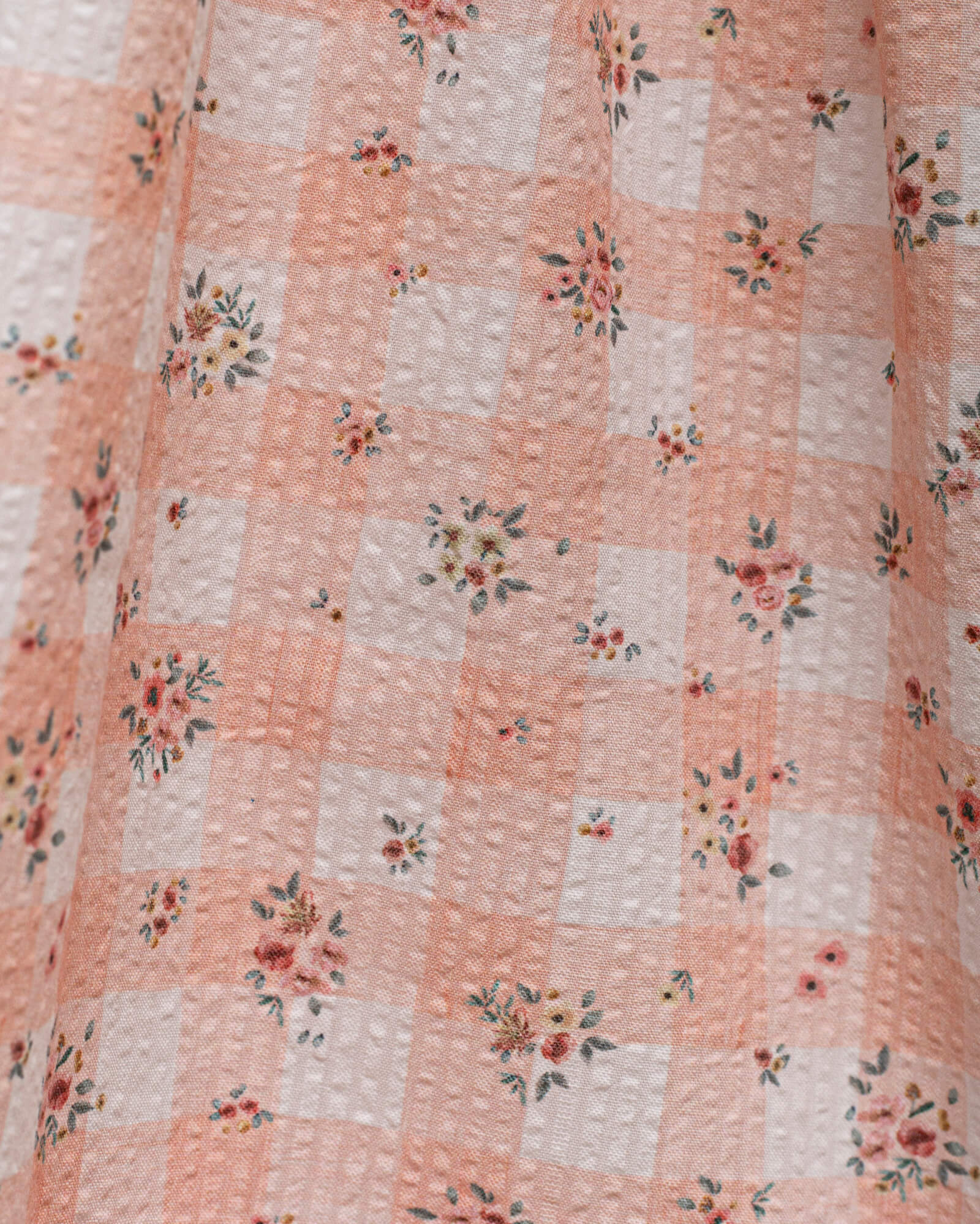 Conjunto blusa y bombacho en vichy rosa para niña Cosmosophie