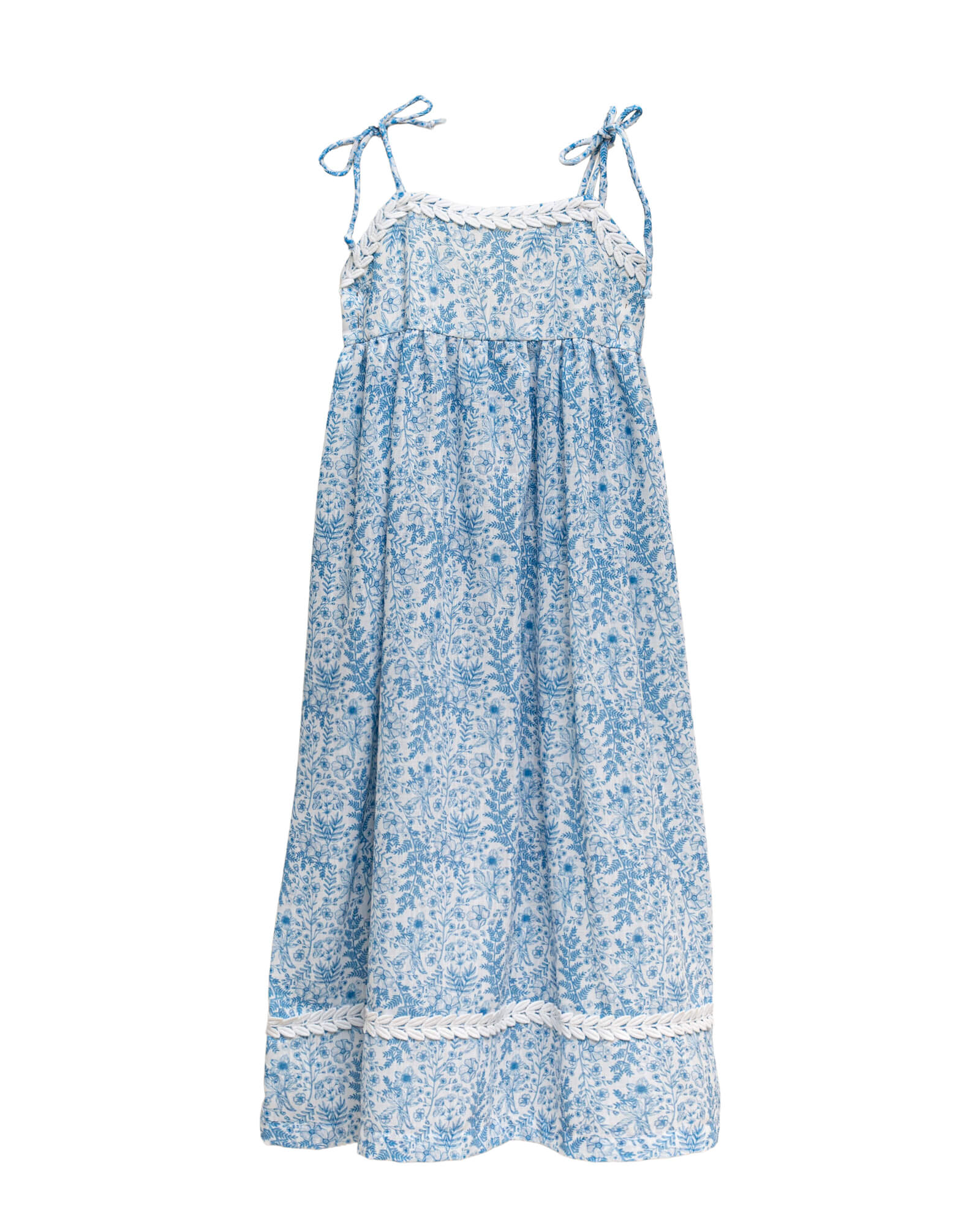 Vestido de tirantes de flores azules cosmosophie