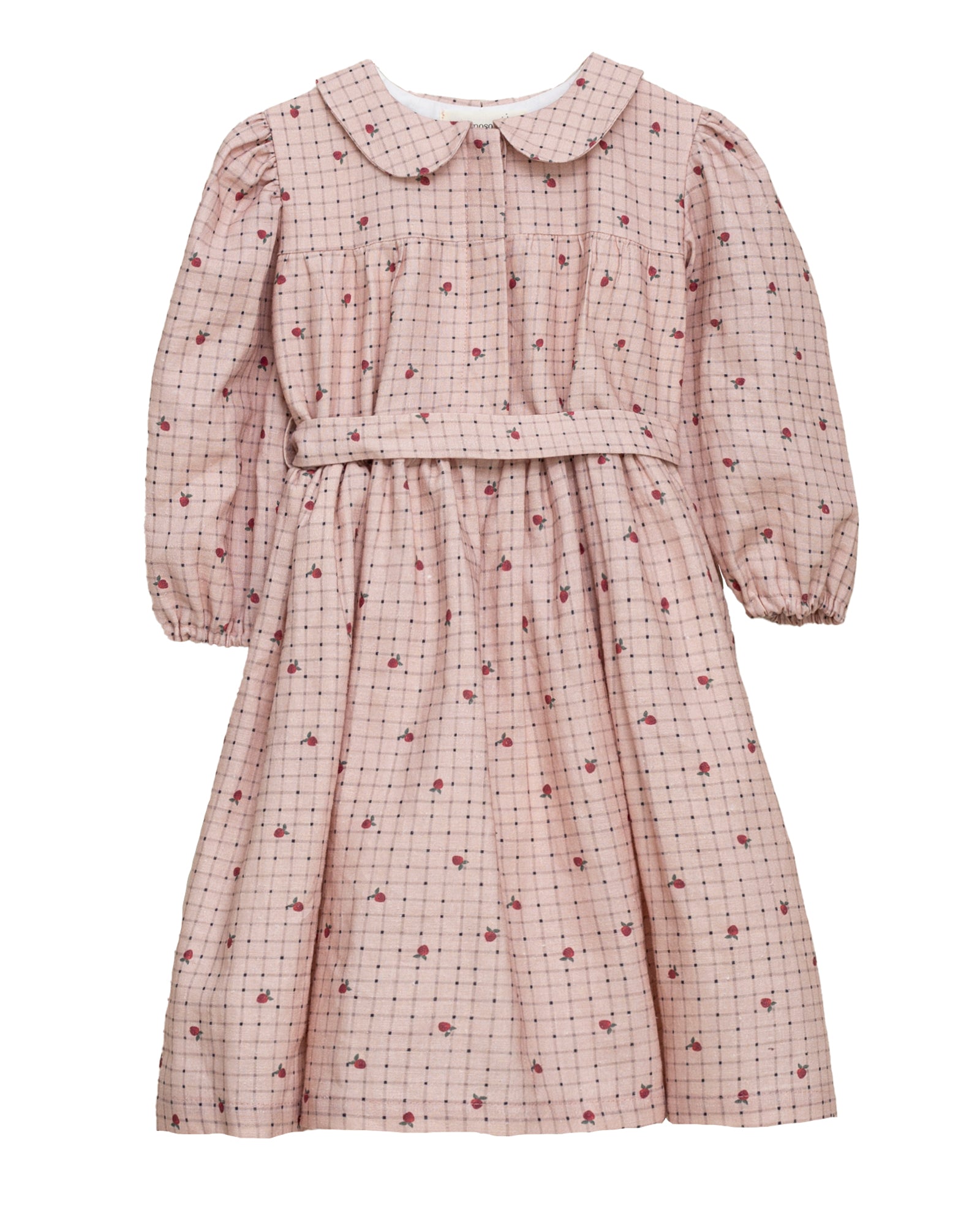 Vestido vichy rosa con fresas Chaumont de Cosmosophie