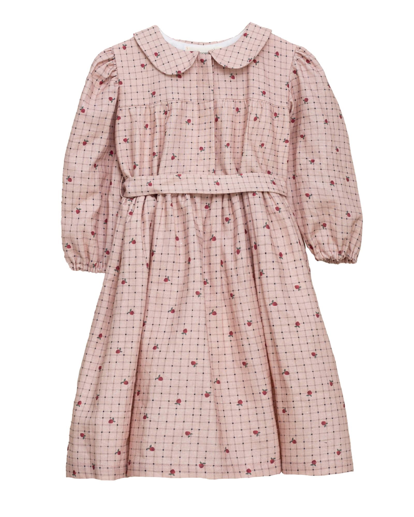 Vestido vichy rosa con fresas Chaumont de Cosmosophie