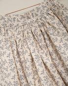 Falda lino beige con flores azul marino Cosmosophie