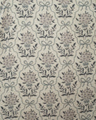 Vestido en beige con flores en gris y azul para adolescente Cosmosophie