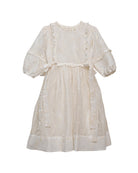 Vestido beige tejido bordado Cosmosophie