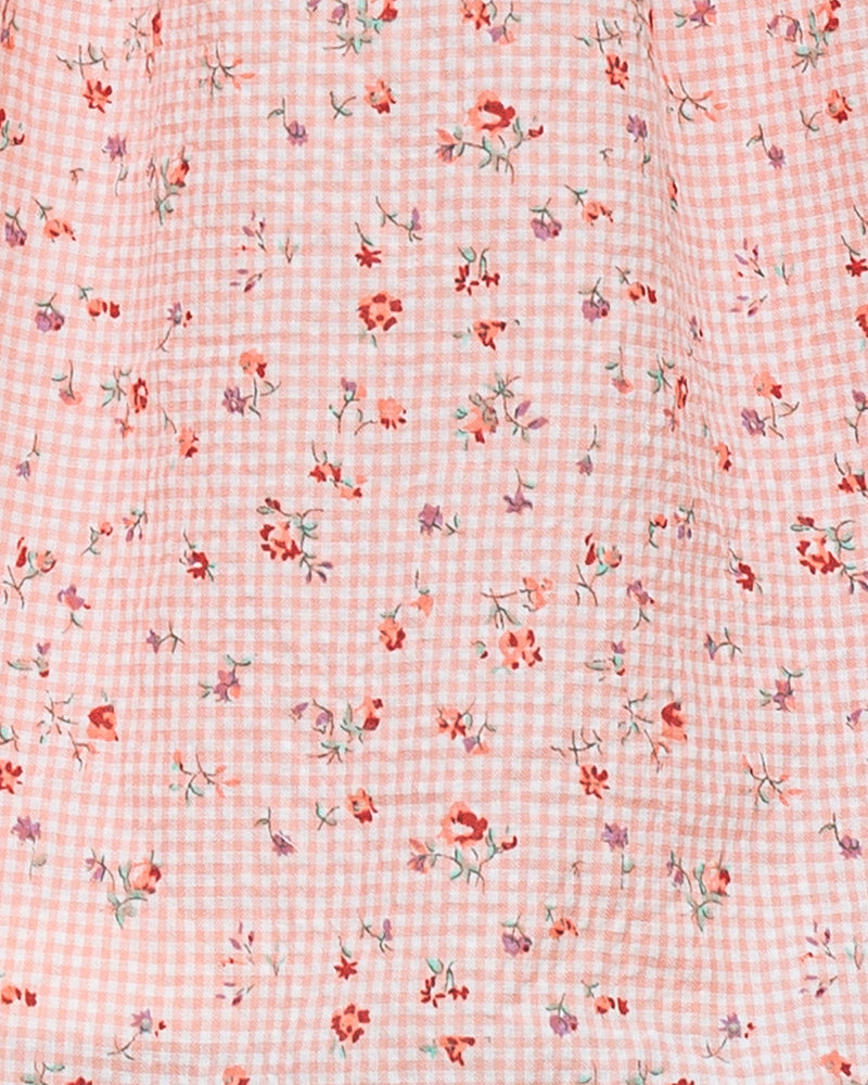 Vestido vichy rosa con cuello blanco. Cosmosophie