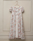 Vestido largo Arras en flores y blanco. con lazitos y encaje. Cosmosophie