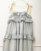 Vestido elegante adolescente en gris claro tirantes Cosmosophie