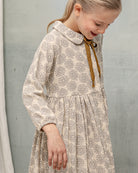 Vestido flores crudo y gris Gemini estampado Cosmosophie