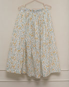 Conjunto para adolescente de top y falda midi en batista bordada blanco y amarillo Cosmosophie