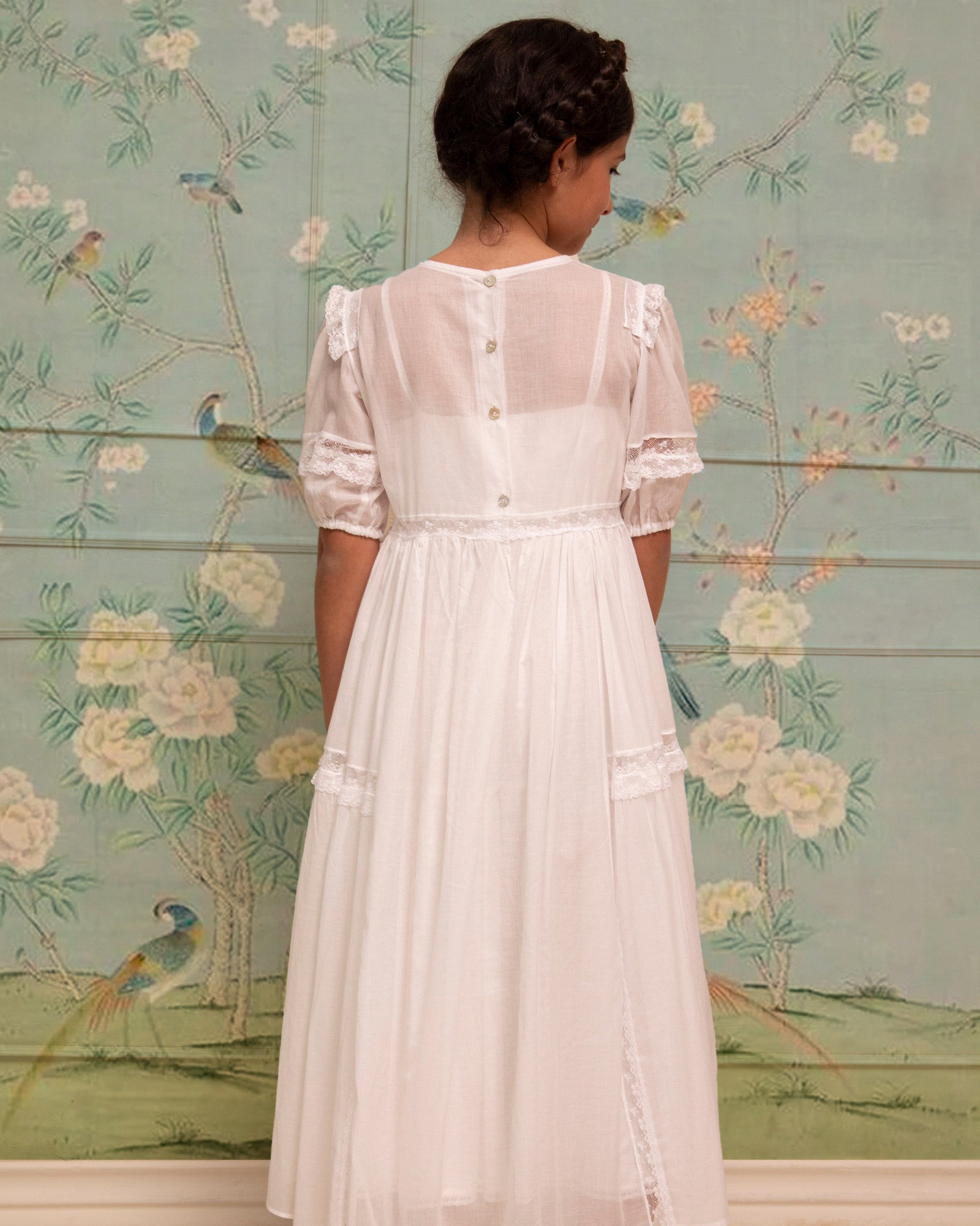 Vestido Primera Comunion blanco Lotus de Cosmosophie