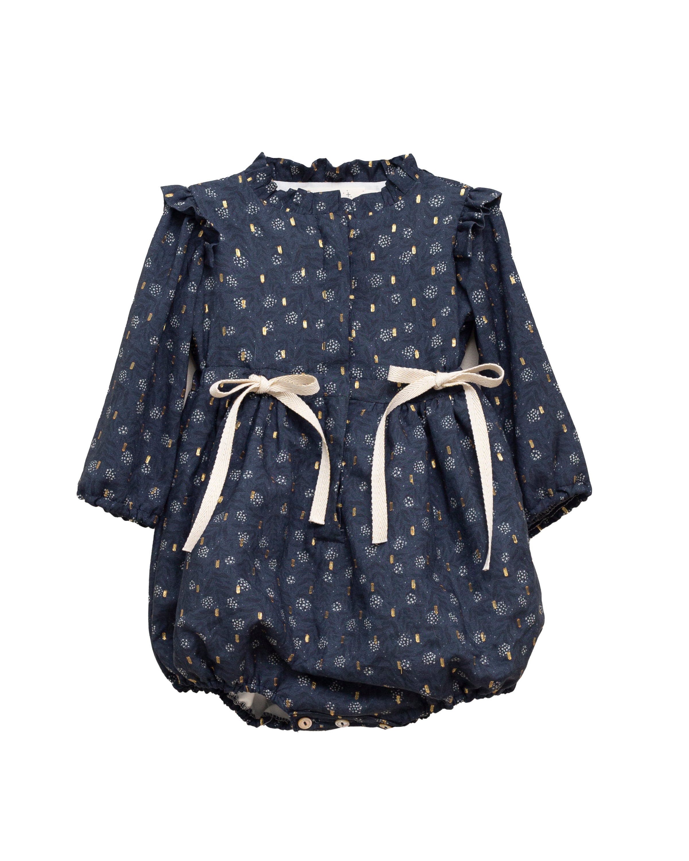 Ranita bebe azul noche con flores y oro de Cosmosophie