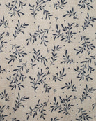 Falda lino beige con flores azul marino Cosmosophie