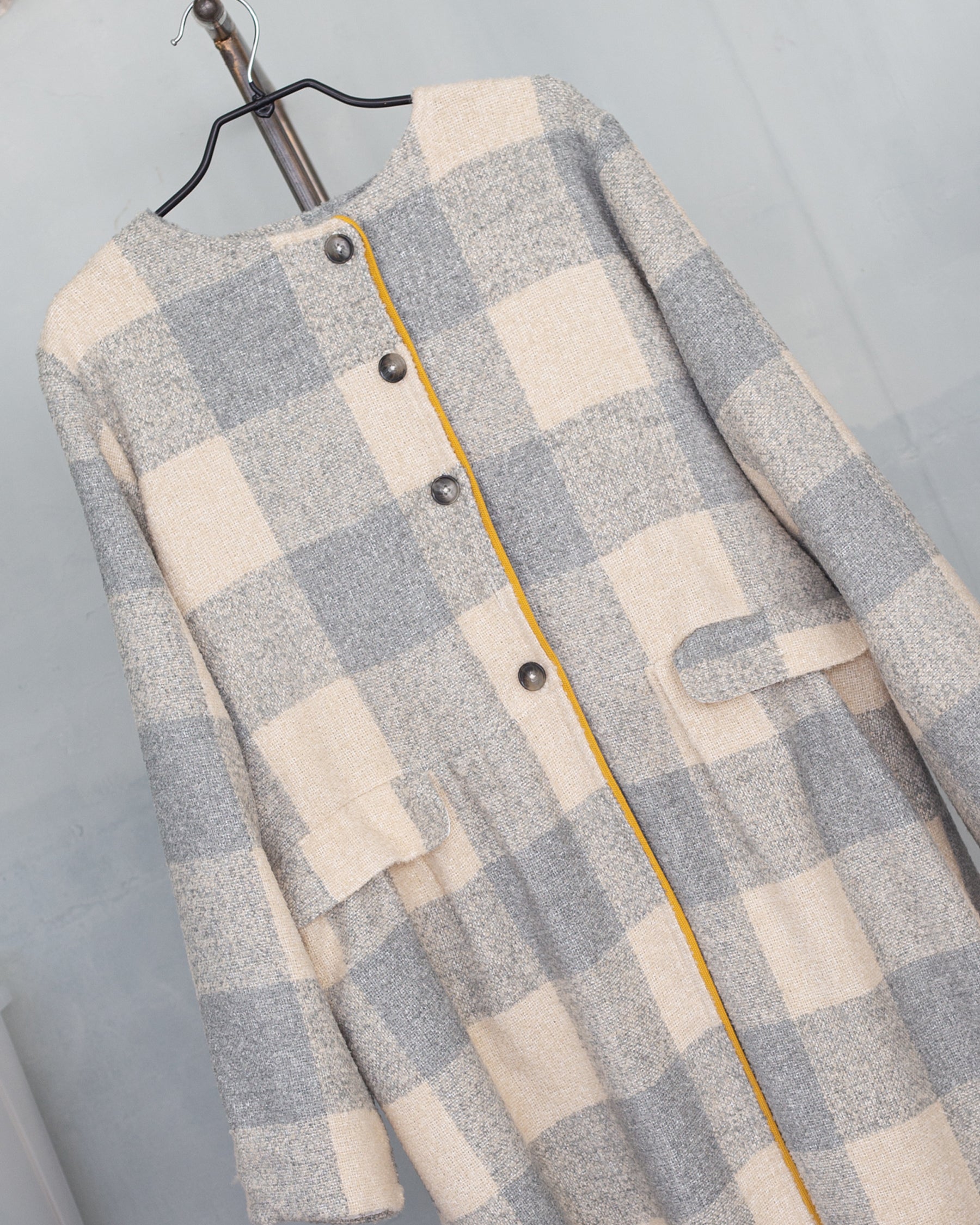retro style gingham coat abrigo retro vichy viscosa cosmosphie