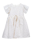 DRess for girl in white for wedding flower girl party dress with lace ang gold. Cosmosophie