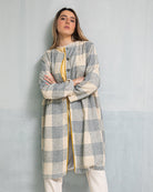 retro style gingham coat abrigo retro vichy viscosa cosmosphie
