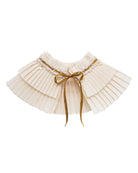 pleated collar with gold bow and stars detail