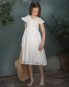 Dress for wedding guests and flower girl dress. Vestidos de invitada de boda y trajes de arras originales para niñas.