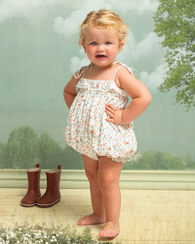 baby romper in flower print lace detail luxury brand for kids